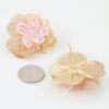 Crystal Beaded Blossom Earrings - Layered Metal Petals