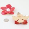 Marble Flower Pearl-Center Stud Earrings
