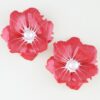Marble Flower Pearl-Center Stud Earrings