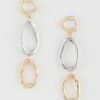 Polished Two-Tone Stacked Loop Drop Earrings