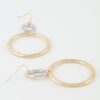 Wavy-Edge Two-Tone Hoop Drop Earrings