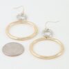 Wavy-Edge Two-Tone Hoop Drop Earrings