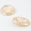 Hammered Marble Disc Drop Earrings - Textured Metal