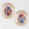 Hammered Marble Disc Drop Earrings - Textured Metal