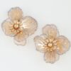 Blooming Flower Earrings with Glitter Trim