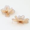 Blooming Flower Earrings with Glitter Trim