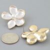 Marble Flower Earrings with Pearl Center - Pale Pink