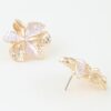 Blooming Flower Stud Earrings - Polished Gold & Pearl