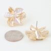 Blooming Flower Stud Earrings - Polished Gold & Pearl