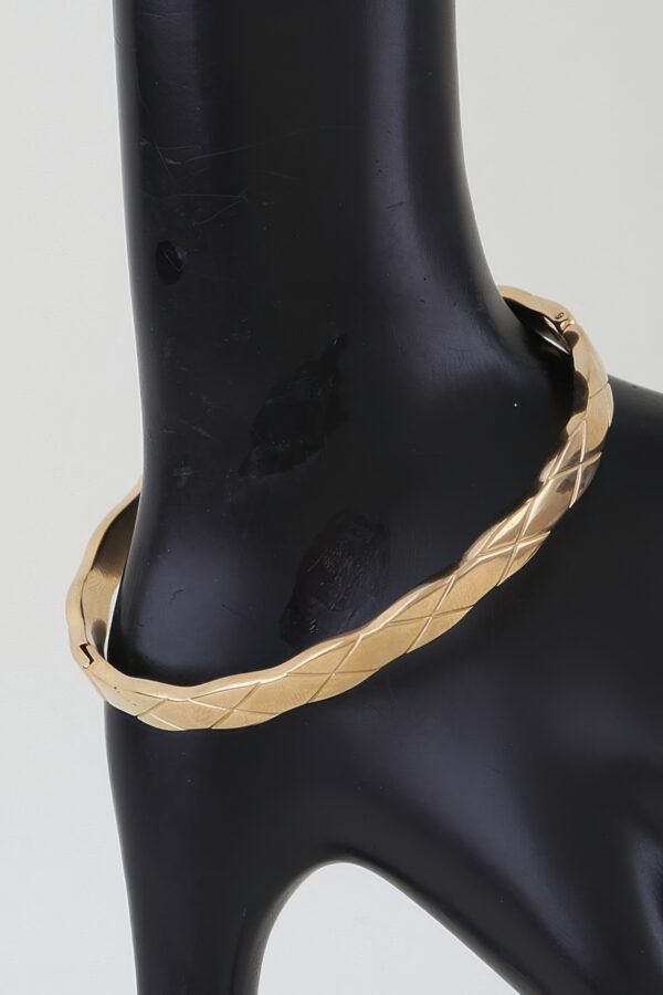 Diamond-Cut Quilted Gold-Tone Cuff Bracelet