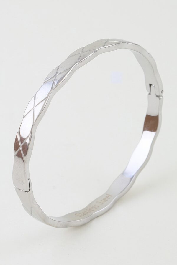 Diamond-Cut Quilted Gold-Tone Cuff Bracelet