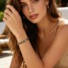 Roman Numeral Cuff Bracelet – Brushed Gold & Black Enamel