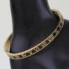 Roman Numeral Cuff Bracelet - Brushed Gold & Black Enamel