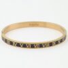 Roman Numeral Cuff Bracelet - Brushed Gold & Black Enamel