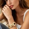 Polished Link Chain Cuff Bracelet – Oversized Links
