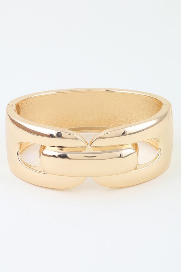 Polished Link Chain Cuff Bracelet - Oversized Links