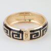 Greek Key Two-Tone Cuff Bracelet - Gold Enamel