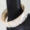 Greek Key Two-Tone Cuff Bracelet - Gold Enamel