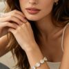 Cubic Zirconia Toggle Chain Bracelet – Gold-Tone Beaded