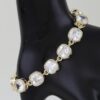 Cubic Zirconia Toggle Chain Bracelet - Gold-Tone Beaded