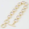 Cubic Zirconia Toggle Chain Bracelet - Gold-Tone Beaded