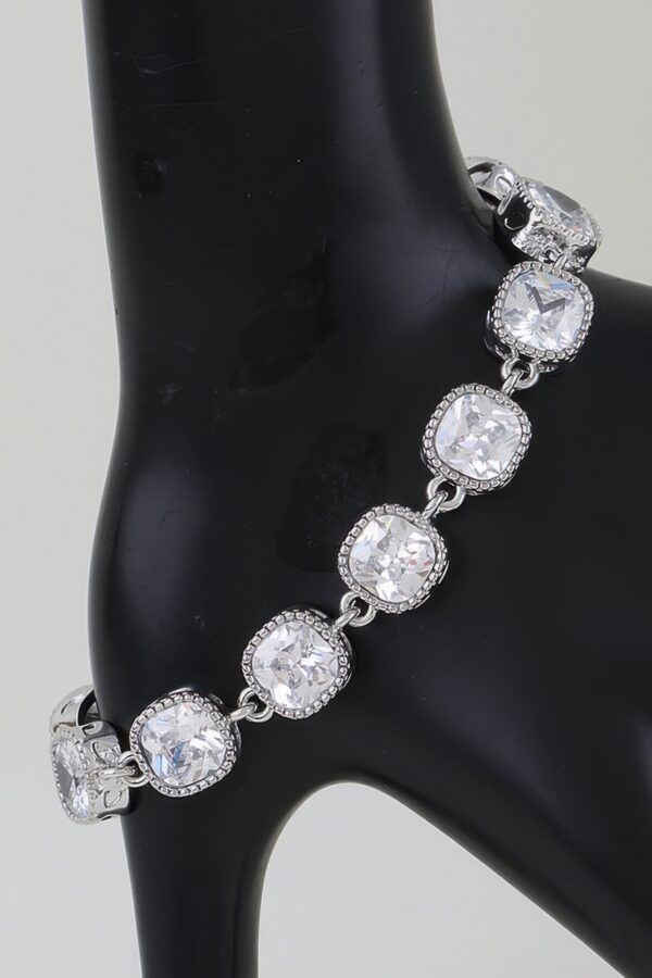 Cubic Zirconia Toggle Chain Bracelet - Gold-Tone Beaded