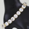 Cushion-Cut Cubic Zirconia Gold-Tone Cuff Bracelet