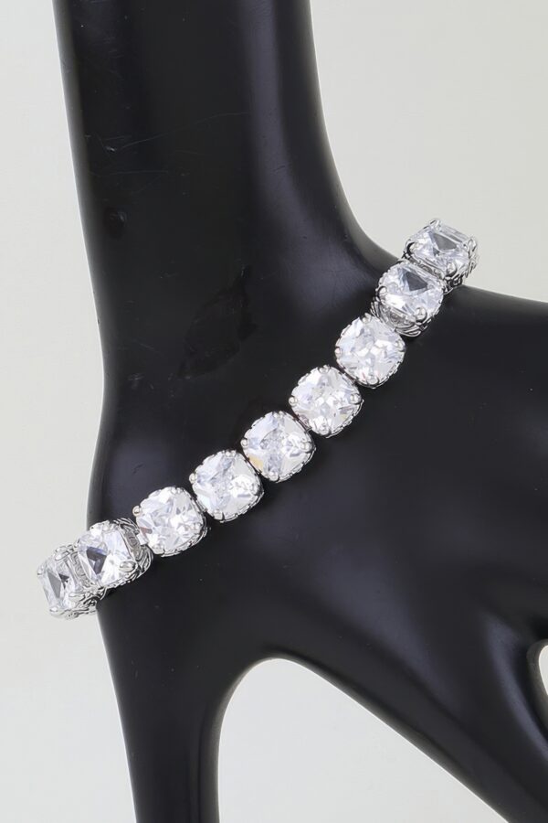 Cushion-Cut Cubic Zirconia Gold-Tone Cuff Bracelet
