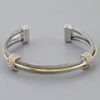 Multi-Twisted Crystal Open Cuff Bracelet