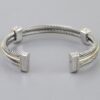 Multi-Twisted Crystal Open Cuff Bracelet