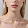 Layered Double Hammered Pendant Necklace