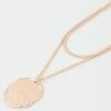 Layered Double Hammered Pendant Necklace