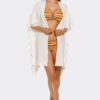 Flutter-Sleeve Midi Kimono Cover-Up – Lightweight Polyester