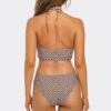 Cocoa Bloom Crisscross Halter Bikini - Brown/White Floral