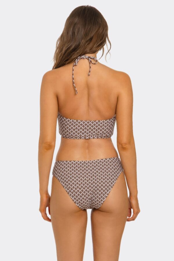 Cocoa Bloom Crisscross Halter Bikini - Brown/White Floral