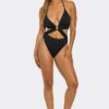Dita Ribbed Monokini - Halter with Front Ring