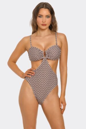 Flora Monokini Swimsuit with U-Ring Front