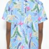Men's Short-Sleeve Floral Button-Down Shirt - Tropical Print