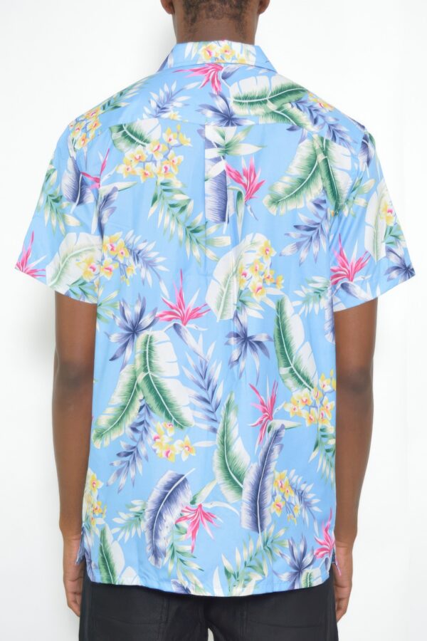 Men's Short-Sleeve Floral Button-Down Shirt - Tropical Print