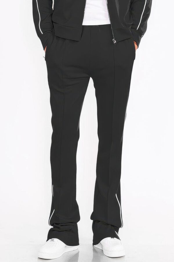 Men's Stacked Flare Pants with White Side Piping