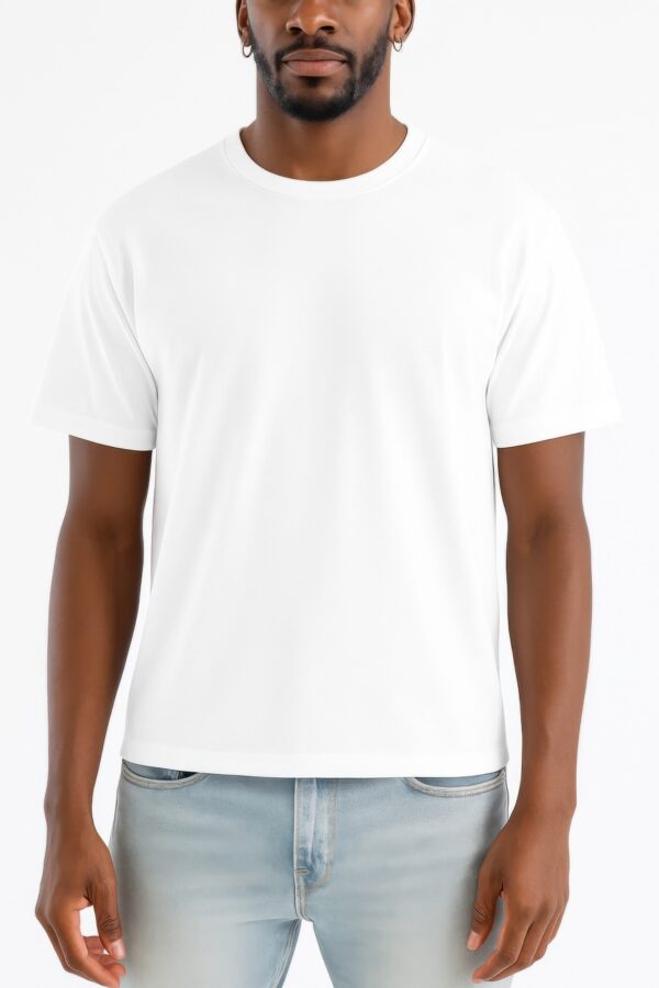 Men's Cropped Cotton T-Shirt - Classic Round Neck