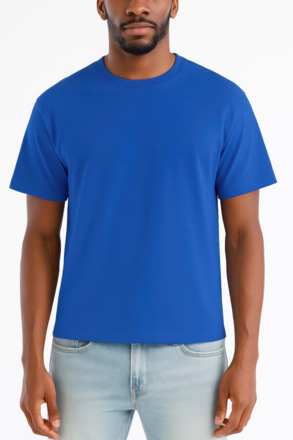 Men's Cropped Cotton T-Shirt - Classic Round Neck