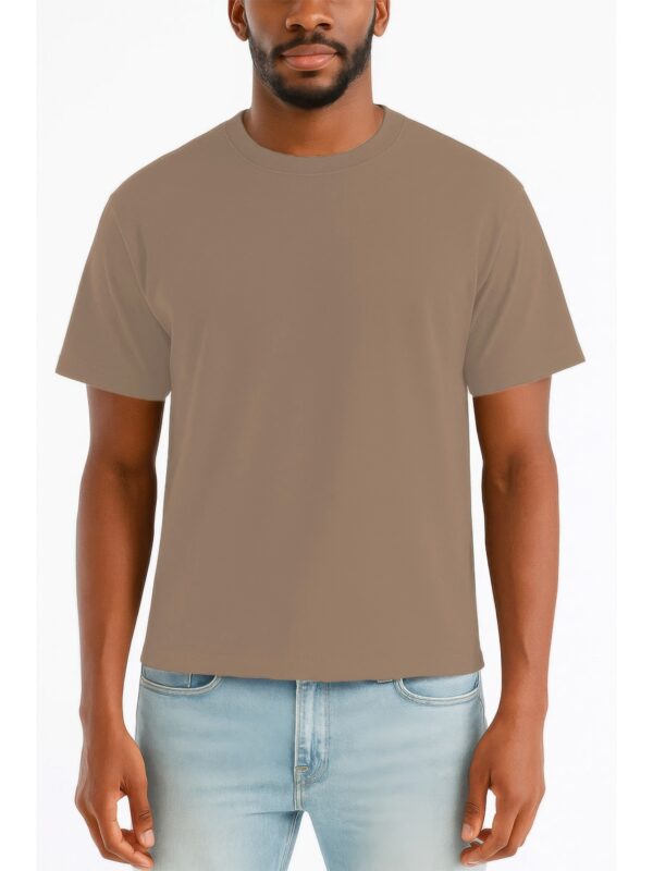 Men's Cropped Cotton T-Shirt - Classic Round Neck