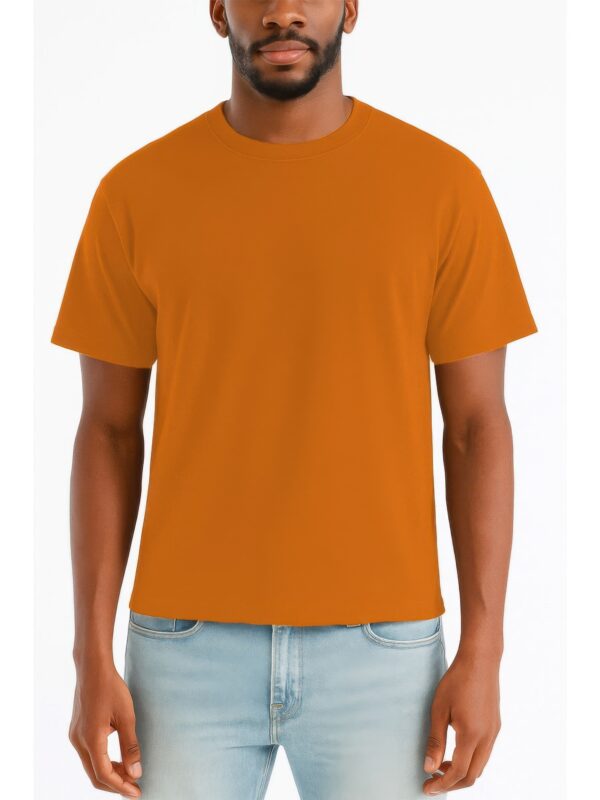 Men's Cropped Cotton T-Shirt - Classic Round Neck