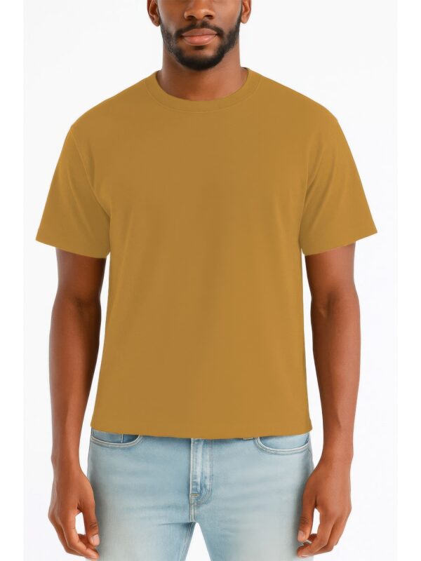 Men's Cropped Cotton T-Shirt - Classic Round Neck