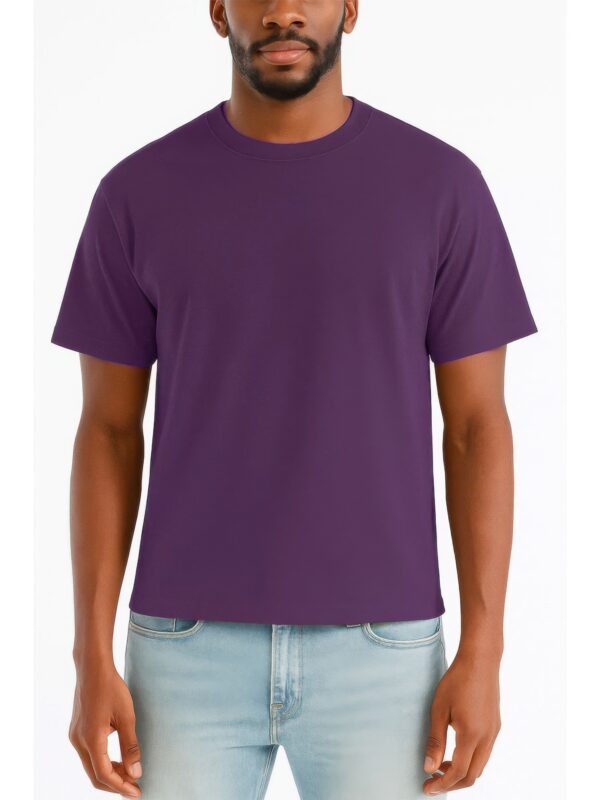 Men's Cropped Cotton T-Shirt - Classic Round Neck