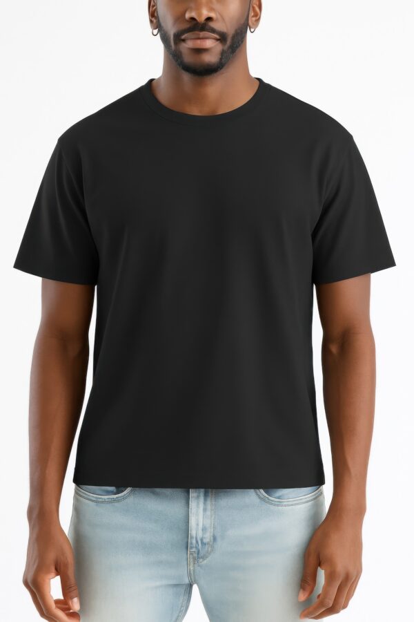Men’s Cropped Cotton T-Shirt – Classic Round Neck