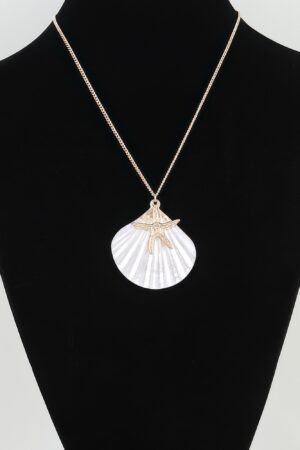Starfish & Seashell Charm Necklace – Scallop Pendant