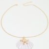 Starfish & Seashell Charm Necklace - Scallop Pendant
