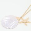 Starfish & Seashell Charm Necklace - Scallop Pendant